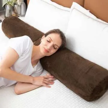 Luxurious Round Body Pillow with Removable Velvet Cover