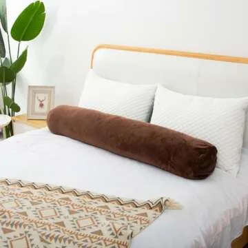 Luxurious Round Body Pillow with Removable Velvet Cover