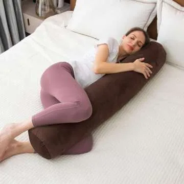 Luxurious Round Body Pillow with Removable Velvet Cover