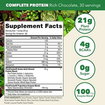 PlantFusion Complete Vegan Protein Powder - Plant Based With BCAAs, Digestive Enzymes and Pea Protei...