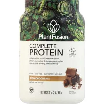 PlantFusion Complete Vegan Protein Powder - Plant Based With BCAAs, Digestive Enzymes and Pea Protein - Keto, Gluten Free, Soy Free, Non-Dairy, No Sugar, Non-GMO - Chocolate 2 lb