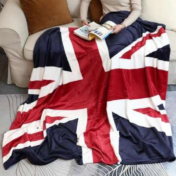 Sviuse British Flag Blanket, Super Soft Union Jack Throw Blanket Twin Size 60 80 Blanket for Bed Cou...