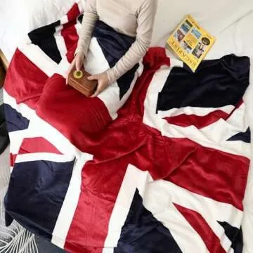 Sviuse British Flag Blanket, Super Soft Union Jack Throw Blanket Twin Size 60 80 Blanket for Bed Couch Chair Fall Winter Camping Living Room Office Gift