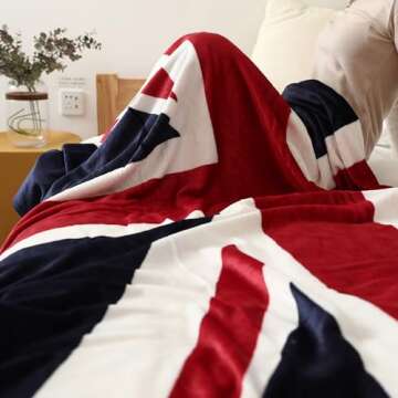 Sviuse British Flag Blanket, Super Soft Union Jack Throw Blanket Twin Size 60 80 Blanket for Bed Couch Chair Fall Winter Camping Living Room Office Gift