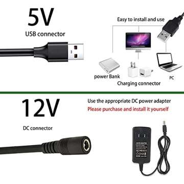 MDee USB COB Tape Light LED Strip - Flexible 1.64ft for Kitchen & Home