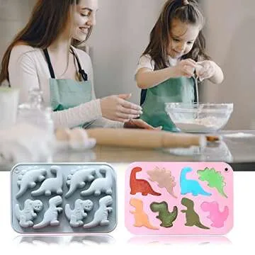 Cute Dinosaur Silicone Baking Molds for Fun Desserts