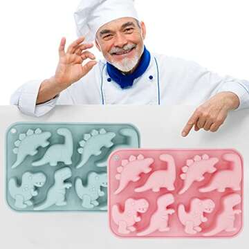 Cute Dinosaur Silicone Baking Molds for Fun Desserts