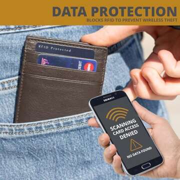 GARZINI Magic Wallet For Men, Minimalist Wallet with RFID card holder, Leather Wallet for 10 cards, Camel Brown