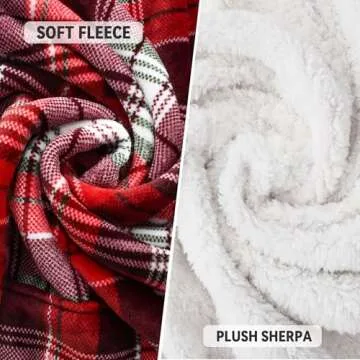Catalonia Sherpa Wearable Blanket with Sleeves & Foot Pockets for Adult Women Men, Comfy Snuggle Wrap Sleeved Throw Blanket Robe, Gift Idea, Plaid