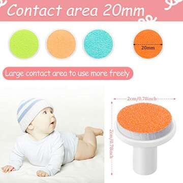 24 Pieces Baby Nail File Pads Nail Trimmer Replacement Pads Electric Baby Nail Grinding Heads for St...