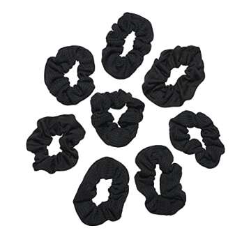 Goody Ouchless scrunchie, Black, 8 Count (Pack of 1)