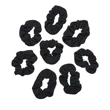 Goody Ouchless scrunchie, Black, 8 Count (Pack of 1)