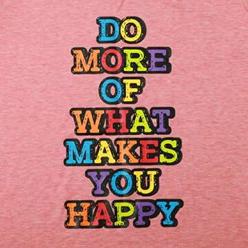 Women's Fun Happy Graphic Tees Inspirational T-Shirt Teacher Shirts Cute Positive Message Letter Printed Tshirts Top