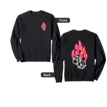 Fire Dice Flaming Dice Y2K Sweatshirt - Bold Style for Trendsetters