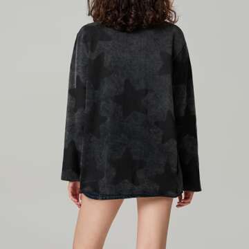 Pivanzore Women Star Print Streetwear Tee for Casual Fun