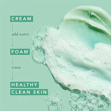 Farmacy Foaming Face Wash for Oily Skin - Whipped Greens Oil-Free Gentle Facial Cleanser + Exfoliator - Infused with Green Clay to Remove Impurities, Control Oil + Maintain Skin Hydration (50ml)