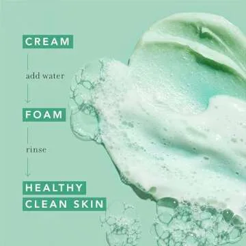 Farmacy Foaming Face Wash for Oily Skin - Whipped Greens Oil-Free Gentle Facial Cleanser + Exfoliator - Infused with Green Clay to Remove Impurities, Control Oil + Maintain Skin Hydration (50ml)