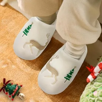 Comfortable NUIODW Kids Christmas Reindeer Slippers