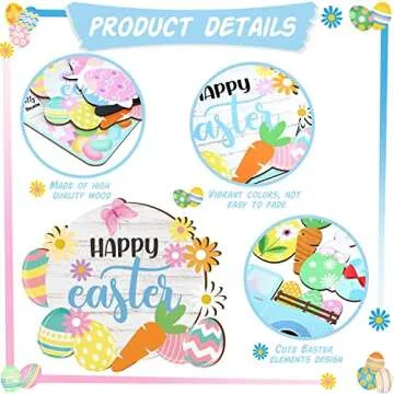 Easter Tiered Tray Decor Set - 23 Rustic Wooden Pieces