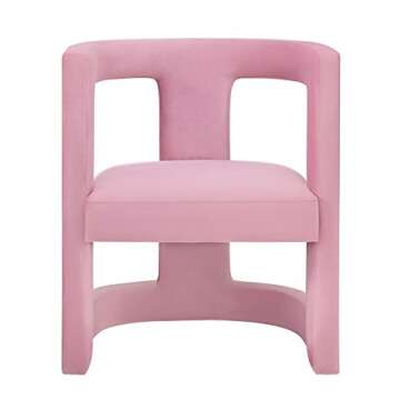 TOV Furniture ADA Accent Chair, Birch Wood and Velvet, Pink