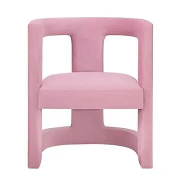 TOV Furniture ADA Accent Chair, Birch Wood and Velvet, Pink