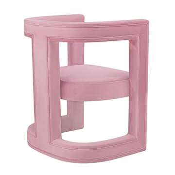TOV Furniture ADA Accent Chair, Birch Wood and Velvet, Pink
