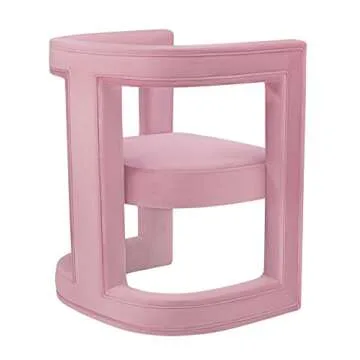 TOV Furniture ADA Accent Chair, Birch Wood and Velvet, Pink