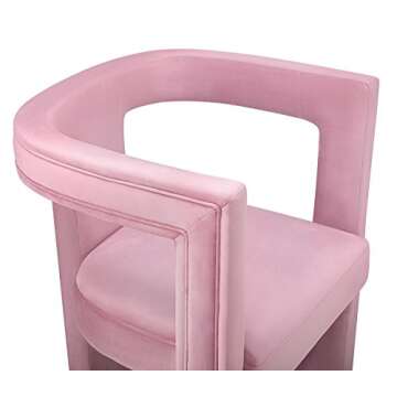 TOV Furniture ADA Accent Chair, Birch Wood and Velvet, Pink