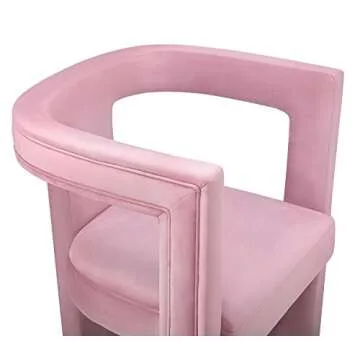 TOV Furniture ADA Accent Chair, Birch Wood and Velvet, Pink