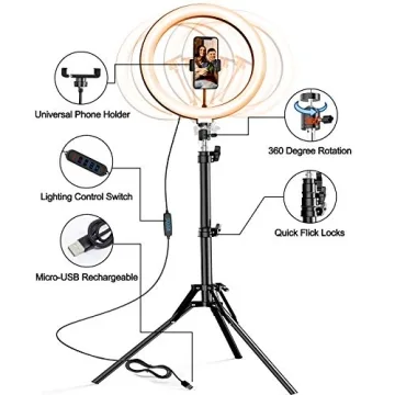 JUSTSTONE 10" Dimmable Ring Light with Adjustable Stand
