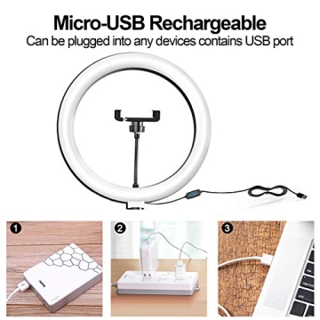 JUSTSTONE 10" Dimmable Ring Light with Adjustable Stand