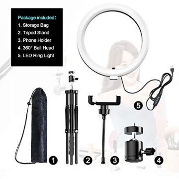 JUSTSTONE 10" Dimmable Ring Light with Adjustable Stand