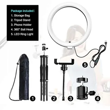 JUSTSTONE 10" Dimmable Ring Light with Adjustable Stand
