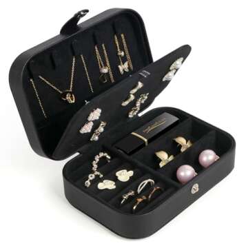 Travel Jewelry Box, Small Jewelry Organizer Boxes for Women Girls, 2 Layer Travel Jewlery Case, PU L...