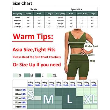 Buscando Yoga Outfits Workout Sets for Women 2 Piece Shorts Ribbed Seamless Crop Tank High Waist Yoga Leggings Sets (Blue, Medium)