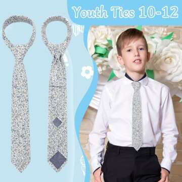 Luckyvestir Kids Self Tie Cotton Ties for All Occasions