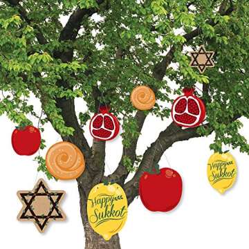Big Dot of Happiness Hanging Sukkot - Outdoor Sukkah Jewish Holiday Hanging Porch & Tree Yard Decora...