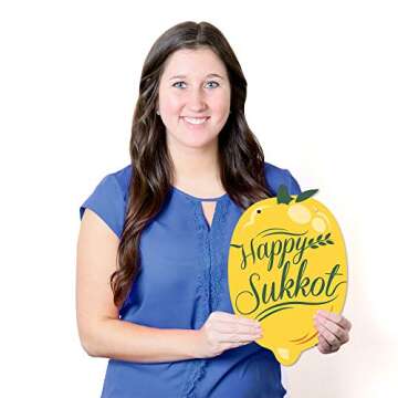 Big Dot of Happiness Hanging Sukkot - Outdoor Sukkah Jewish Holiday Hanging Porch & Tree Yard Decorations - 10 Pieces