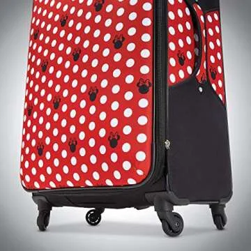 American Tourister Disney Softside Luggage with Spinner Wheels, Minnie Mouse Dots, Checked-Large 28-Inch
