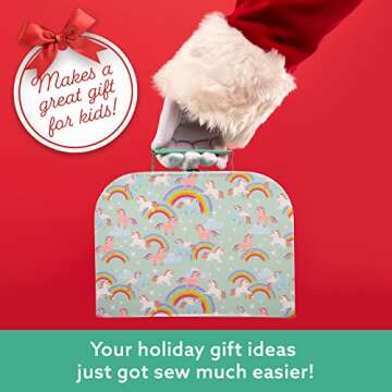 ARTIKA Sewing Kit for Kids - Craft Kit for Girls & Boys w/Booklet, Stencil Shapes, Supplies to Sew and Travel Case (Unicorn)