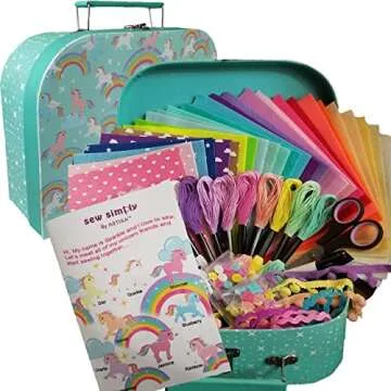 ARTIKA Sewing Kit for Kids with Travel Case and Stencil Shapes