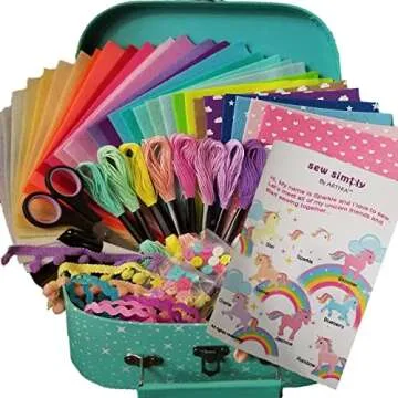 ARTIKA Sewing Kit for Kids with Travel Case and Stencil Shapes