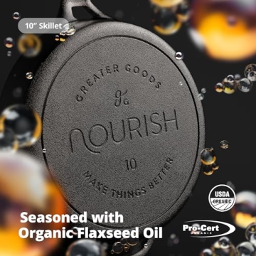 Greater Goods 10-Inch Cast Iron Skillet for Every Recipe