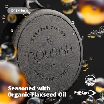 Greater Goods 10-Inch Cast Iron Skillet for Every Recipe