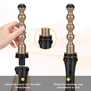 Prizm 5 in 1 Clampless Curling Iron with LED Display