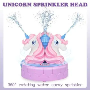 Sprinkler for Kids Outdoor Water Toys: Backyard Spinning Unicorn Toddler Sprinkler Toy - Summer Outside Toys Attaches to Garden Hose Splashing Fun Toys for 3 4 5 6 7 8 Year Old Boys Girls Gifts
