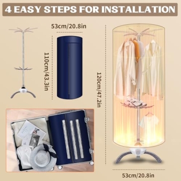 Portable Clothes Dryer - Compact Fast-Drying Machine for Homes, RVs