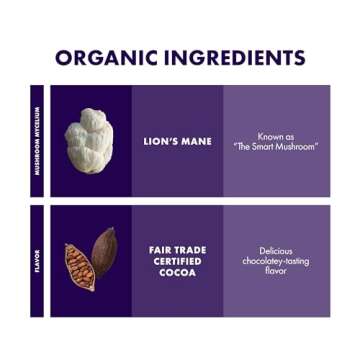 Host Defense MycoBrew Cocoa - Powder Drink Mix Includes Lion's Mane Mushroom - Superfood Powder Drink Mix with Fair Trade Certified Cocoa - 10.5 oz (20 Servings)