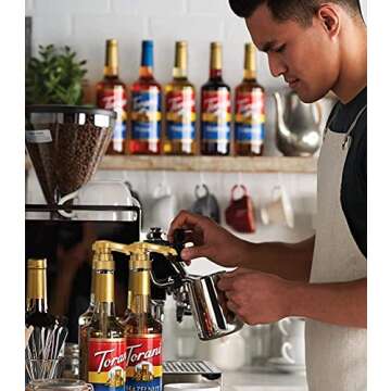 French Vanilla Syrup for Coffee 25.4 Ounces, Torani with Little Squirt Syrup Pump