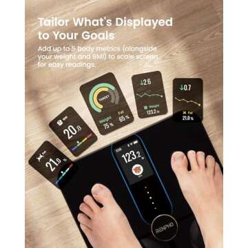 RENPHO Smart Scale, Body Fat Scale with TFT LCD, FSA HSA Eligible Scale for Body Weight with 18 Metrics, Wi-Fi Scale with BMI, Body Fat, Muscle Mass, Rechargeable, Elis Nova